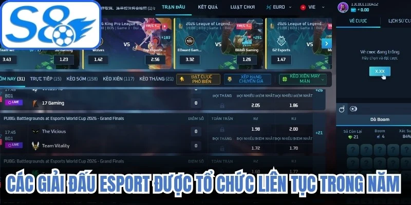 Các giải đấu eSport được tổ chức liên tục trong năm với sự góp mặt của nhiều đội
