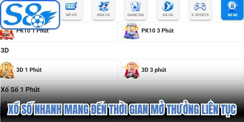 Xổ số nhanh mang đến trải nghiệm với thời gian mở thưởng liên tục