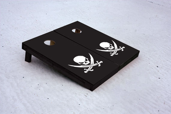 Pirate Custom Cornhole Boards with 1x4 Frames.
